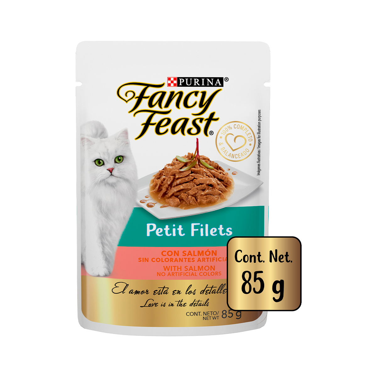 Fancy Feast Petit Filets Alimento Húmedo para Gato Adulto Receta Salmón, 85 g