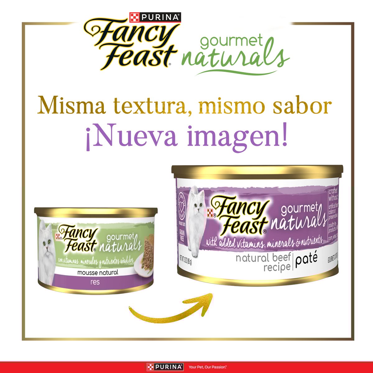Fancy Feast Gourmet Naturals Alimento Húmedo Tipo Mousse para Gato Adulto Receta Carne, 85 g