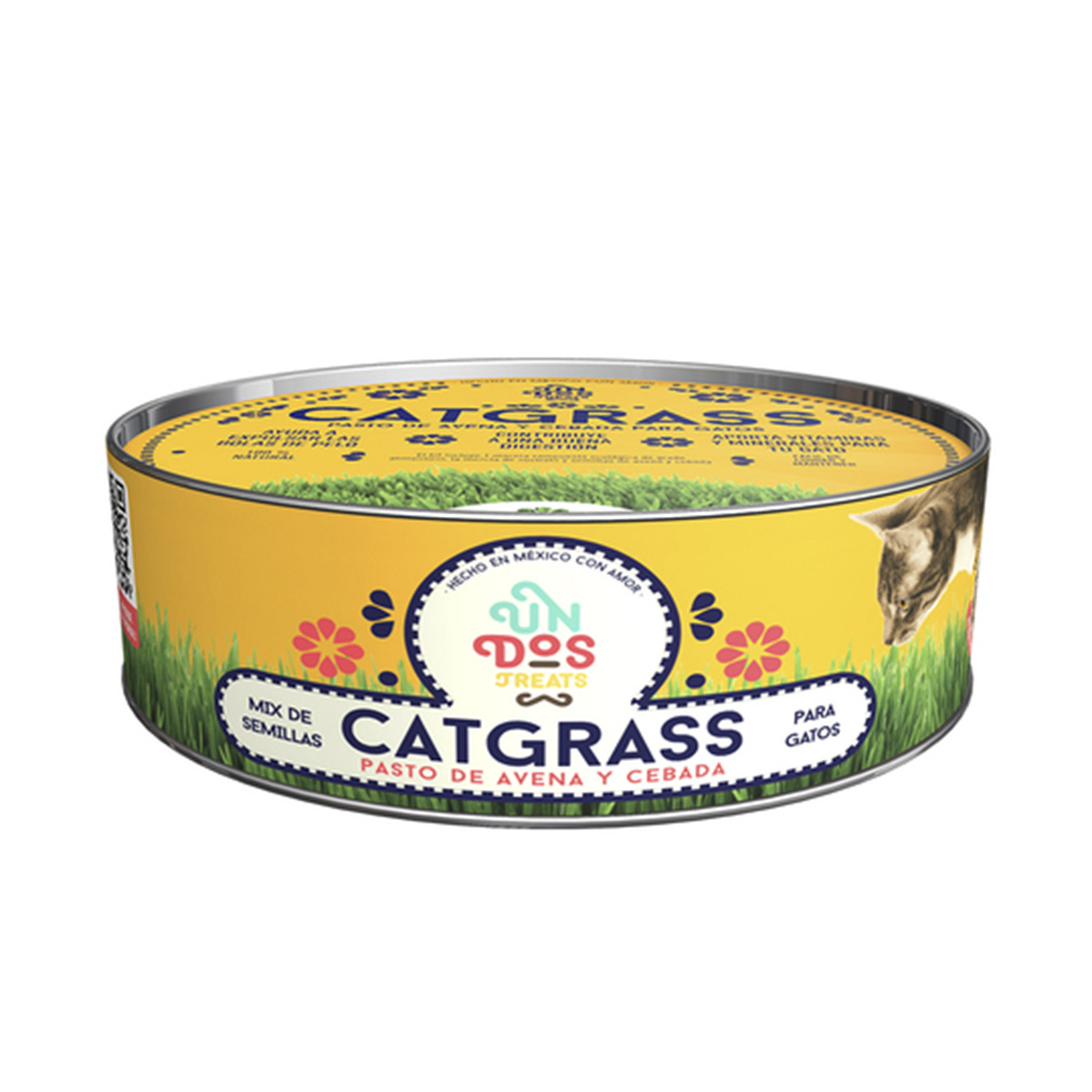 Un Dos Treats Catgrass Kit de Germinación para Pasto de Avena y Cebada para Gato