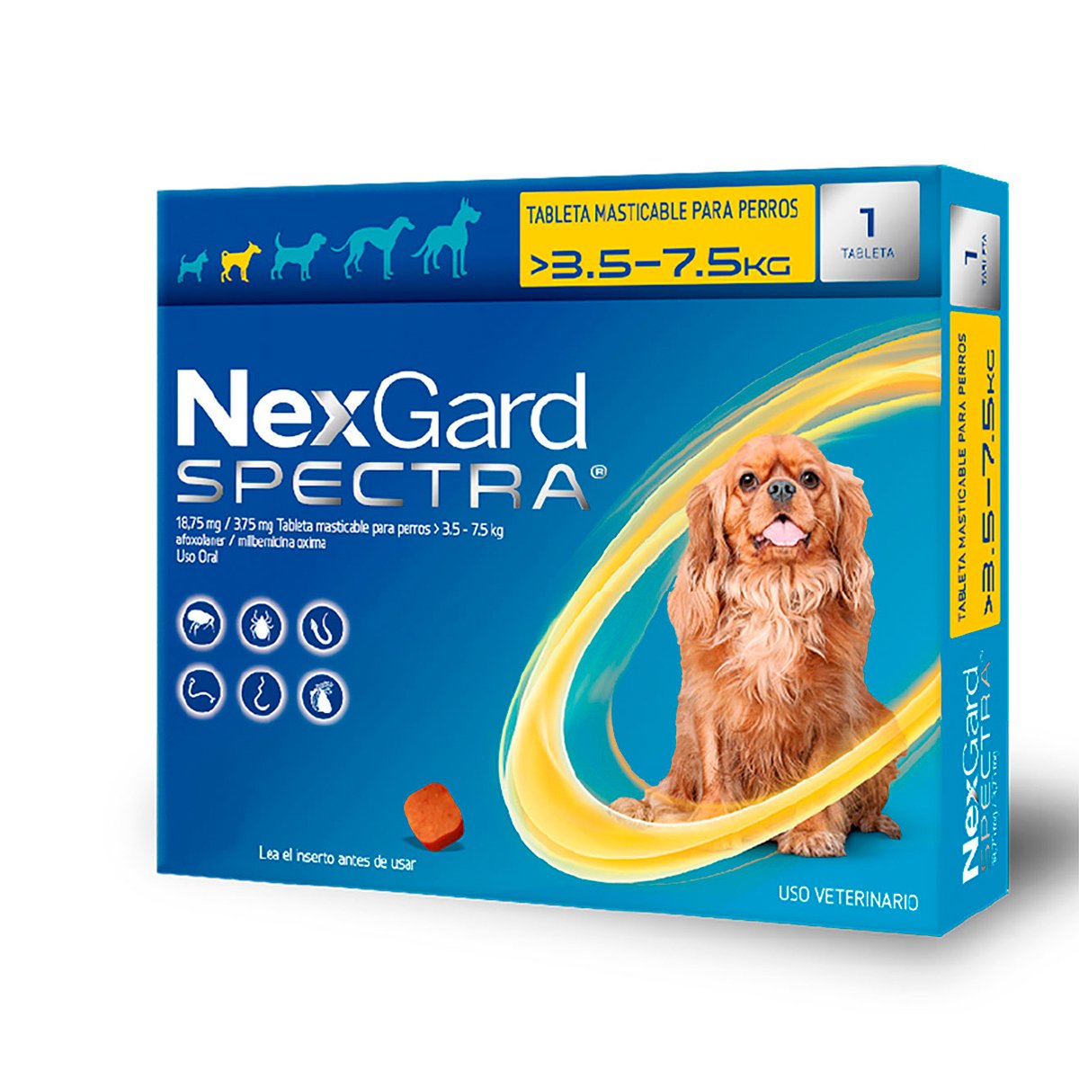 NexGard Spectra Antiplagas Masticable Desparasitante Externo e Interno para Perro, Chico