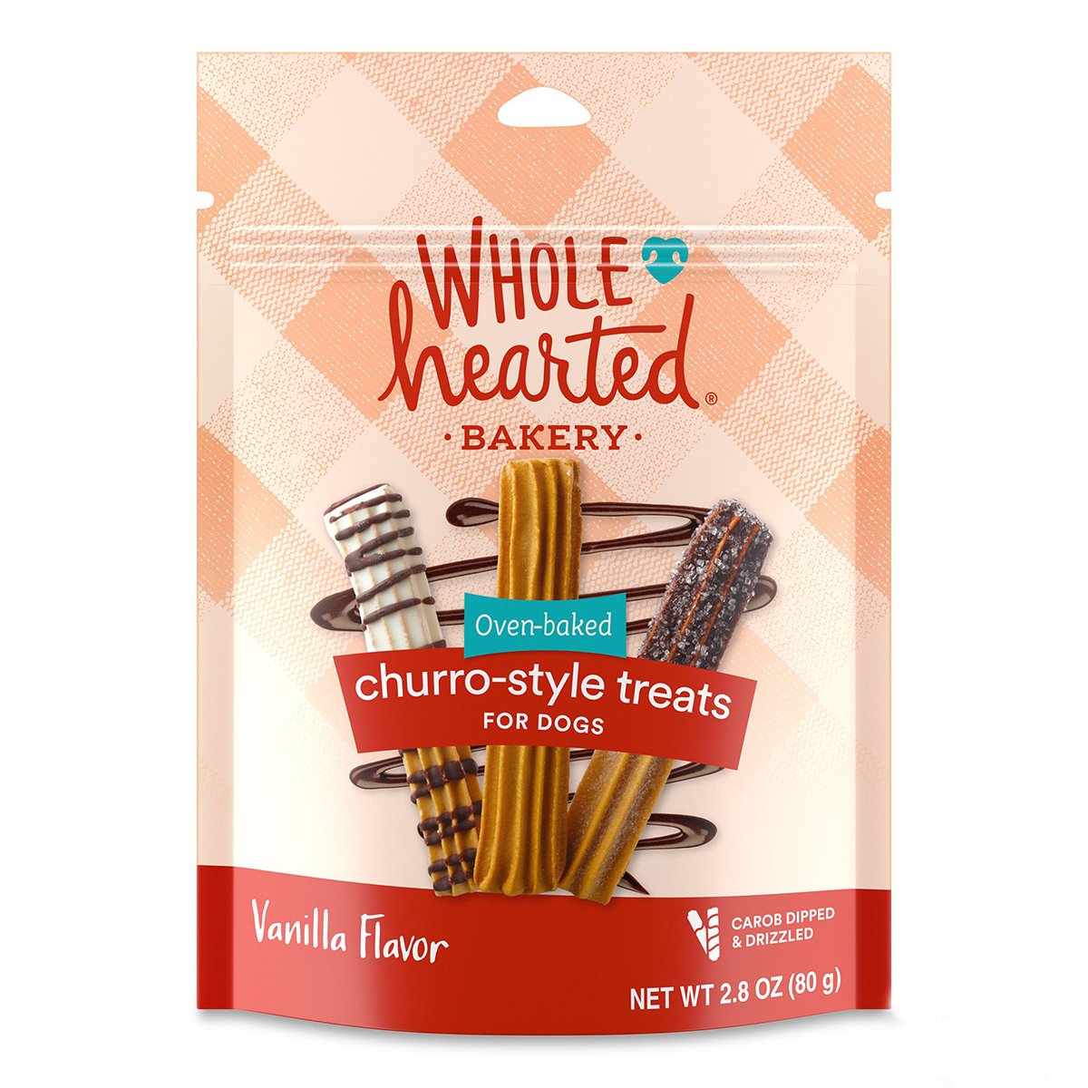 WholeHearted Bakery Premios Horneados para Perro Receta Churros Vainilla, 96 g