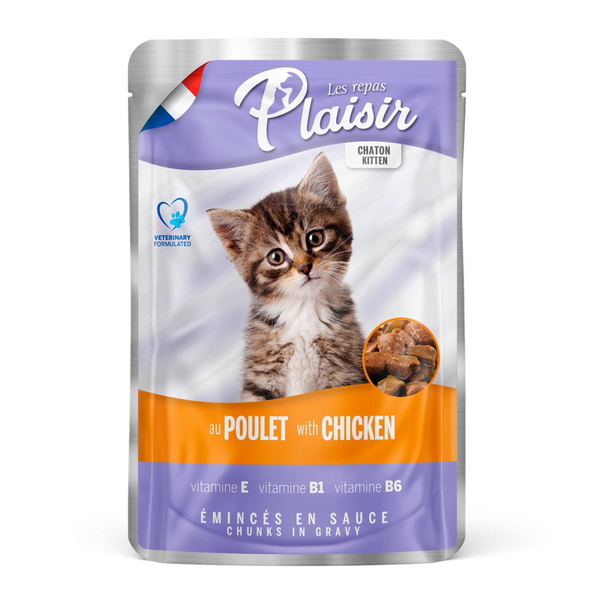 Les Repas Plaisir Alimento Natural Húmedo Receta Pollo para Gatito, 85 g