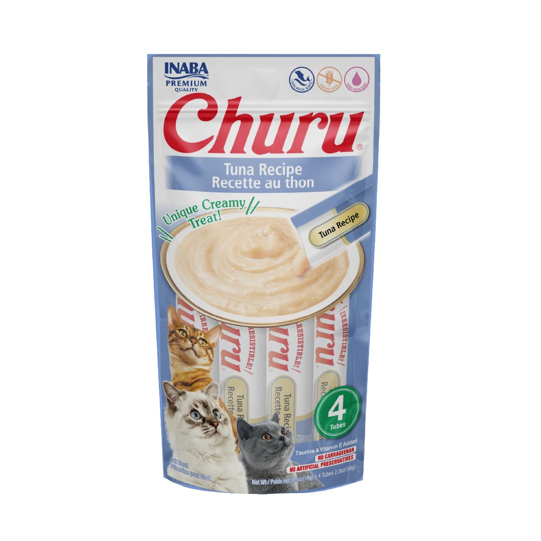 Inaba Churu Premio Cremoso Natural para Gato Todas las Etapas de Vida Receta Atún, 1 Paquete