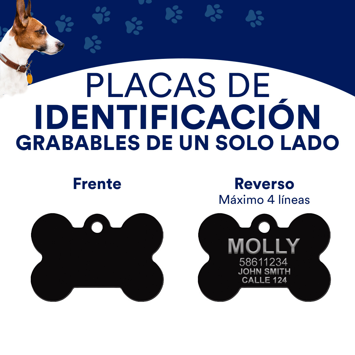 Hillman Group Placa de Identificación Grabable Hueso Negro para