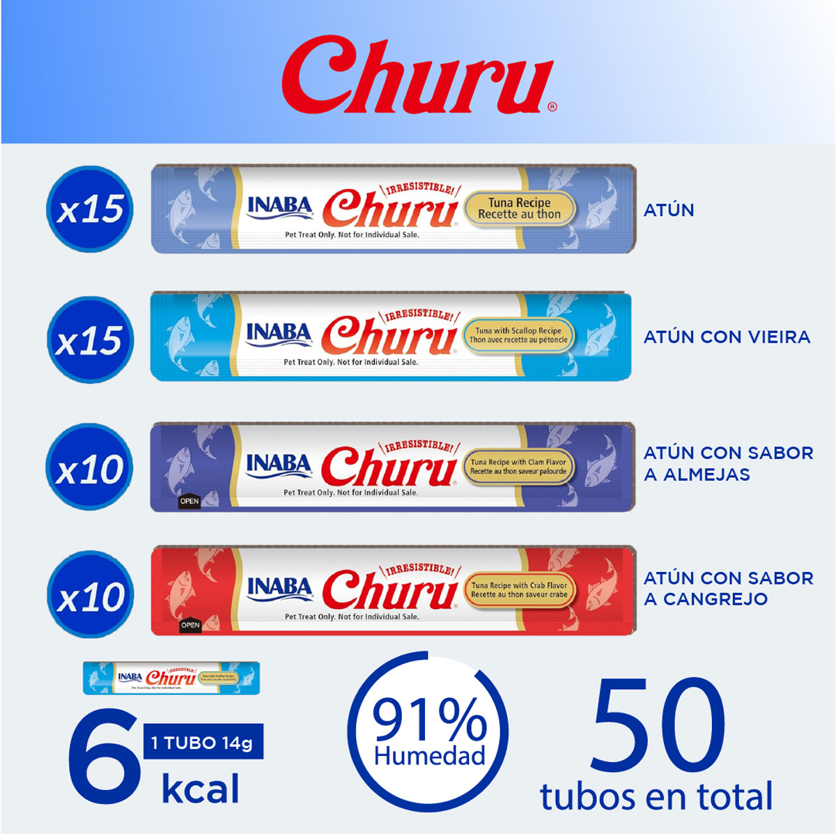 Chruru Churu premios para gatos cremosos, 50 sticks | Petco México