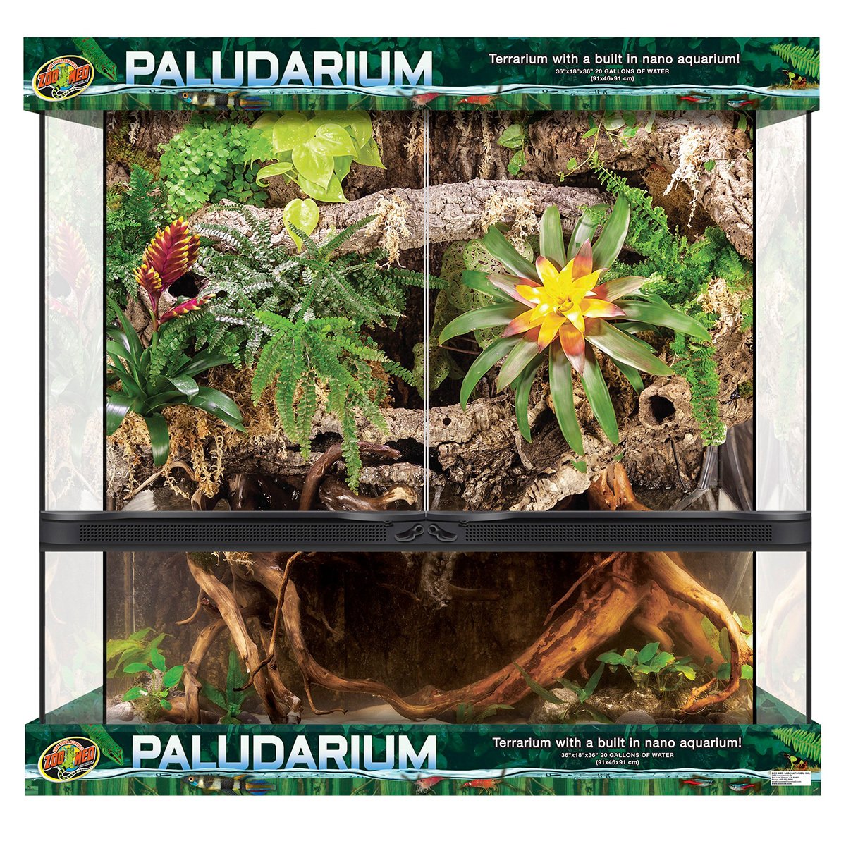 Zoo Med Terrario Paludarium Doble Puerta para Reptiles