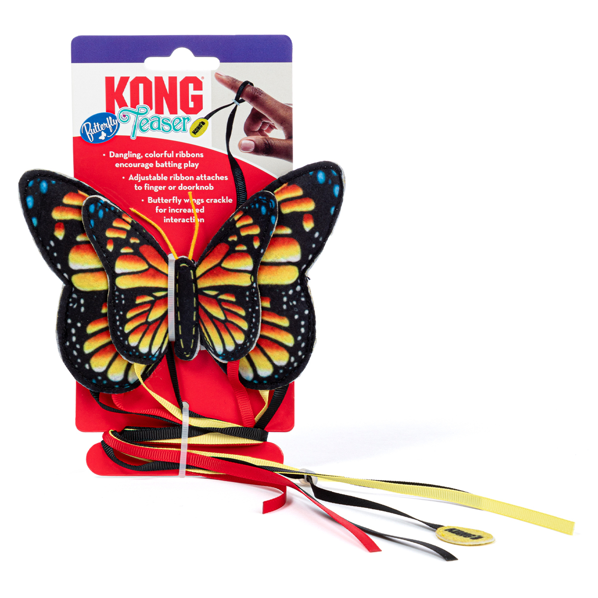Kong Butterfly Teaser Mariposa de Peluche con Cuerda Ajustable