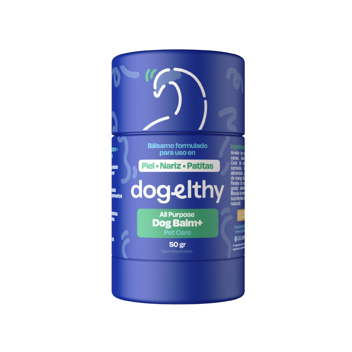 Dogelthy Dog Balm Bálsamo Hidratante para Piel Patitas y Nariz para Perro, 50 g