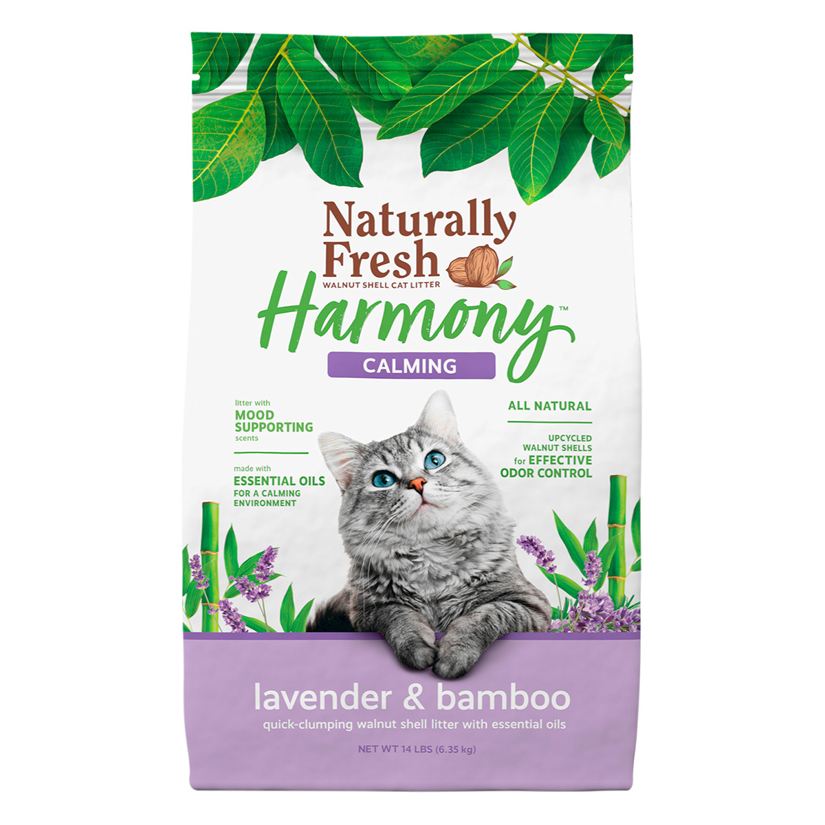 Naturally Fresh Harmony Arena Natural Aglutinante con Esencia a Lavanda y Bambú para Gato, 6 kg