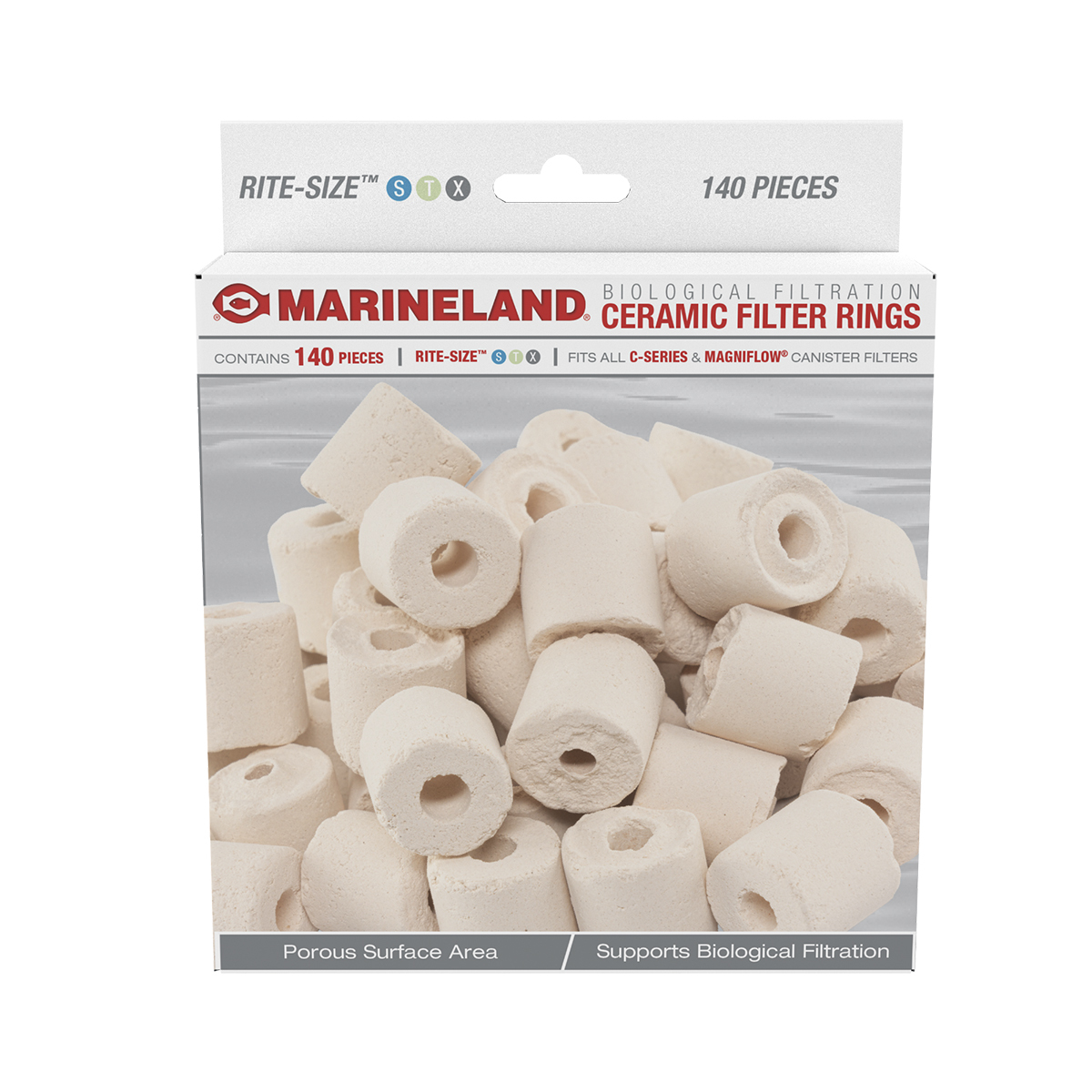 Marineland Material Filtrante Anillo de Cerámica para Peces, 140 Piezas