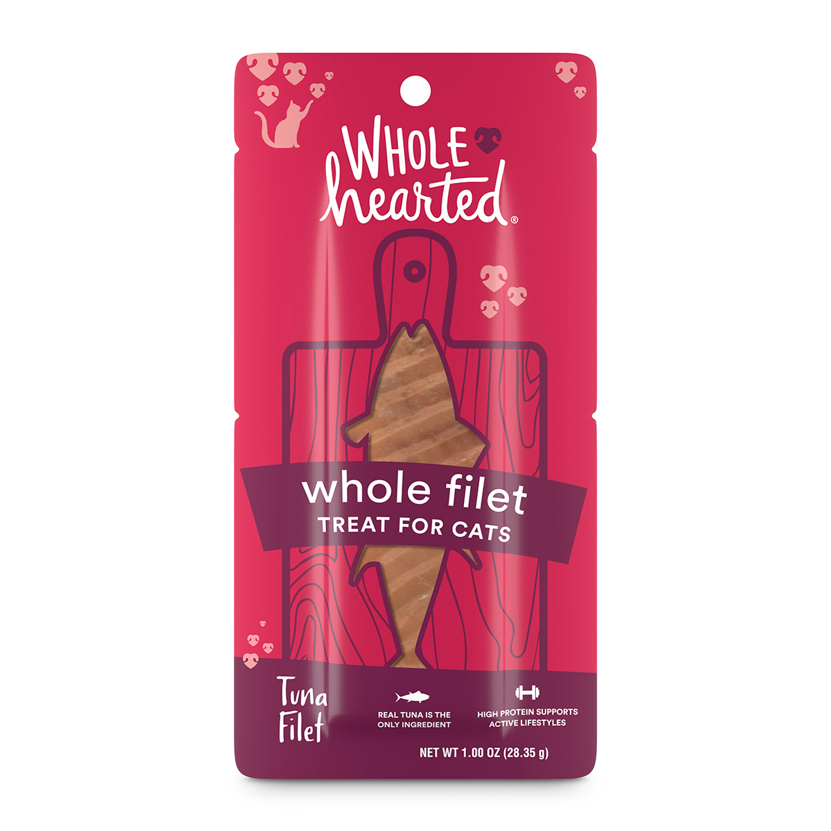 WholeHearted Premio Filetito de Atún Rico en Proteína para Gato Todas las Edades, 28 g