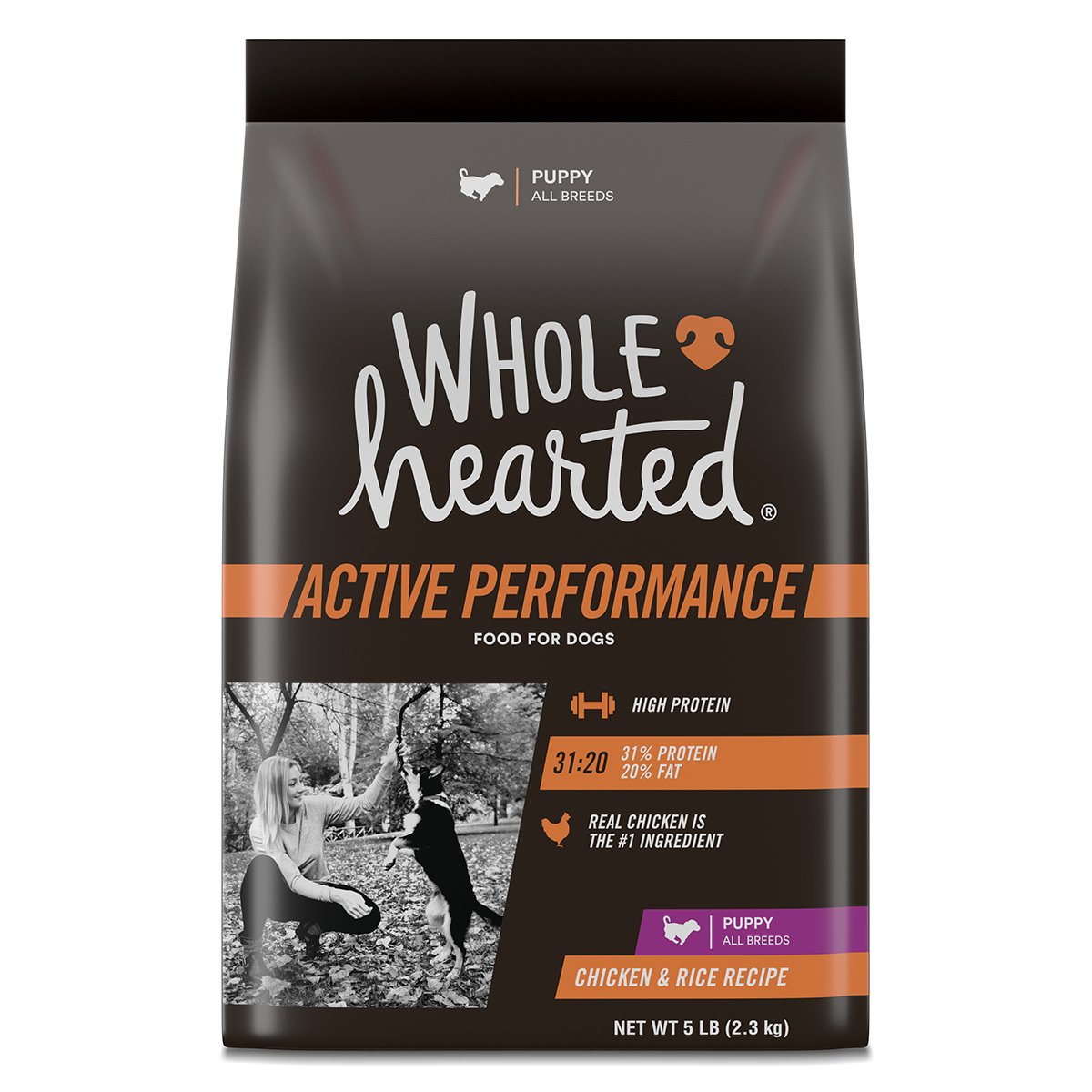 WholeHearted Active Performance Alimento para Perro Activo para Cachorro Todas las Razas Receta Pollo, 2.2 kg