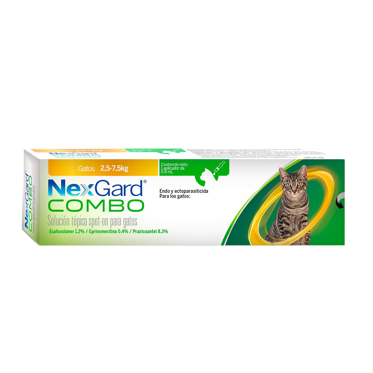 NexGard Combo Pipeta Antiparasitaria Interna y Externa para Gato, 2.5 a 7.5 kg