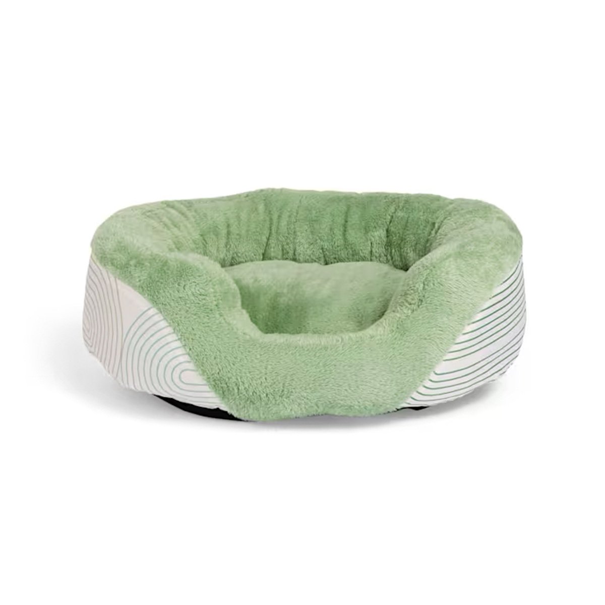 EveryYay Cama Ovalada Borde Alto Diseño Rayas Verde y Azul para