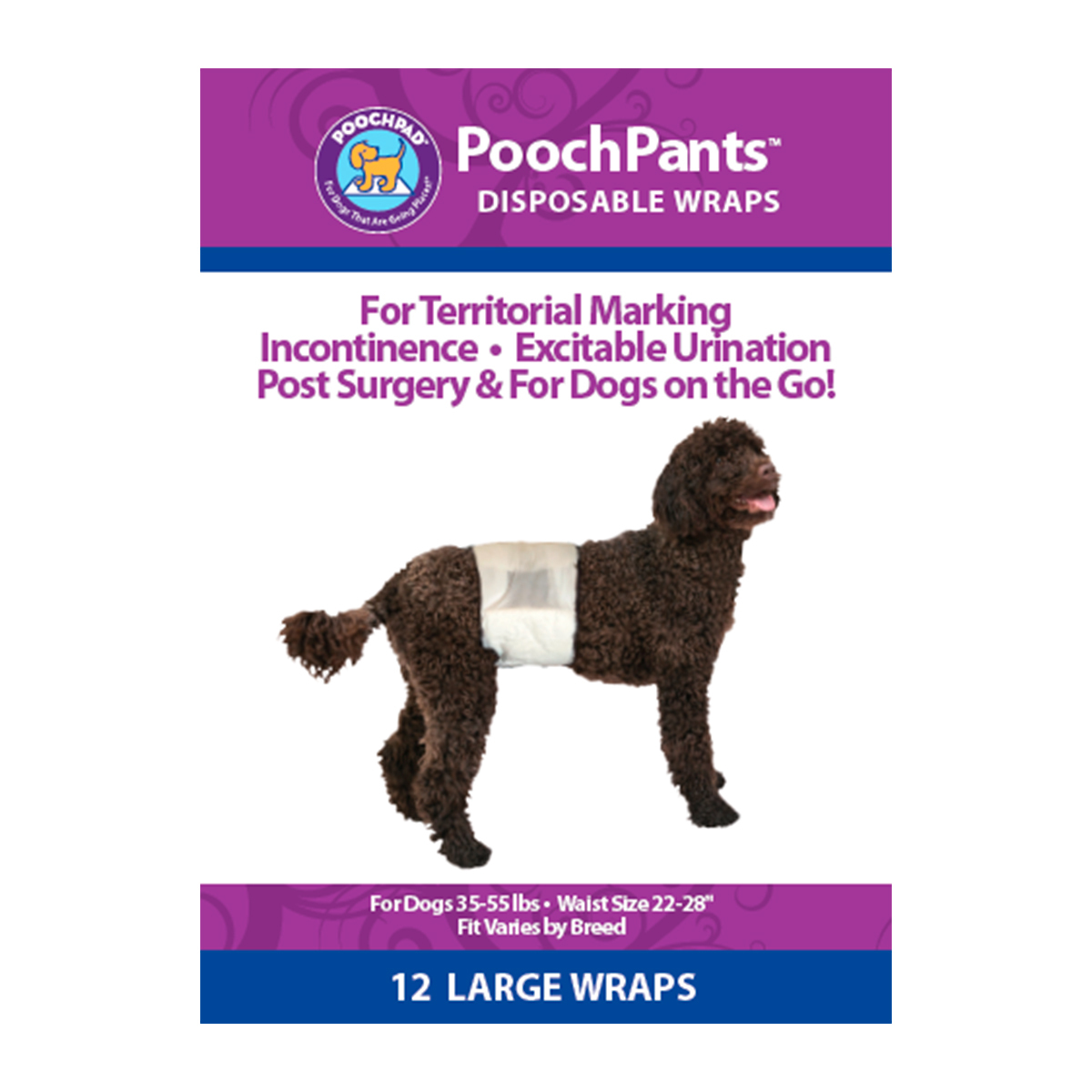 Mdc Pad Pooch Pad Products Pañales Desechables para Perro Macho Grande, 12 ...