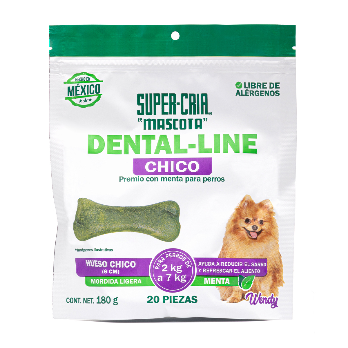 Dental-Line Premios Dentales en Forma de Huesito con Menta para Perro, Chico
