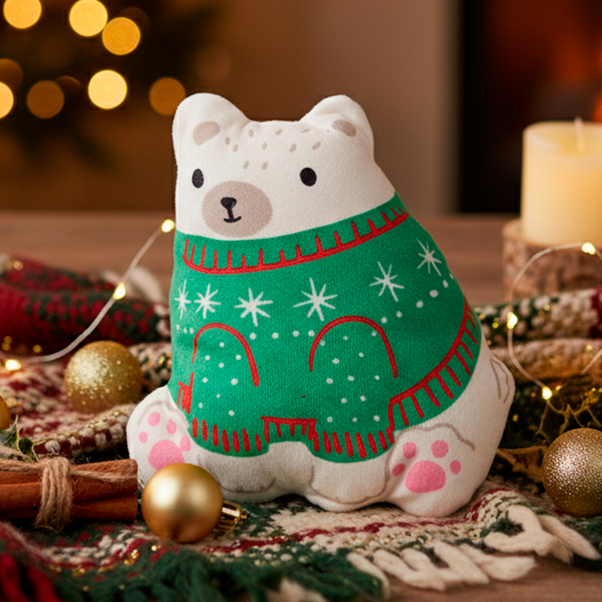 Latipaw Holiday Perro con Bufanda de Peluche Flattie para Perro, Chico