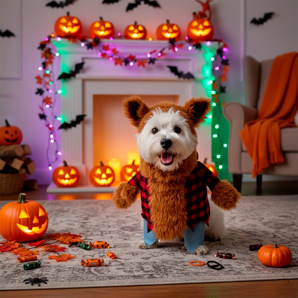 Bootique Halloween Disfraz Hombre Lobo para Perro, Chico