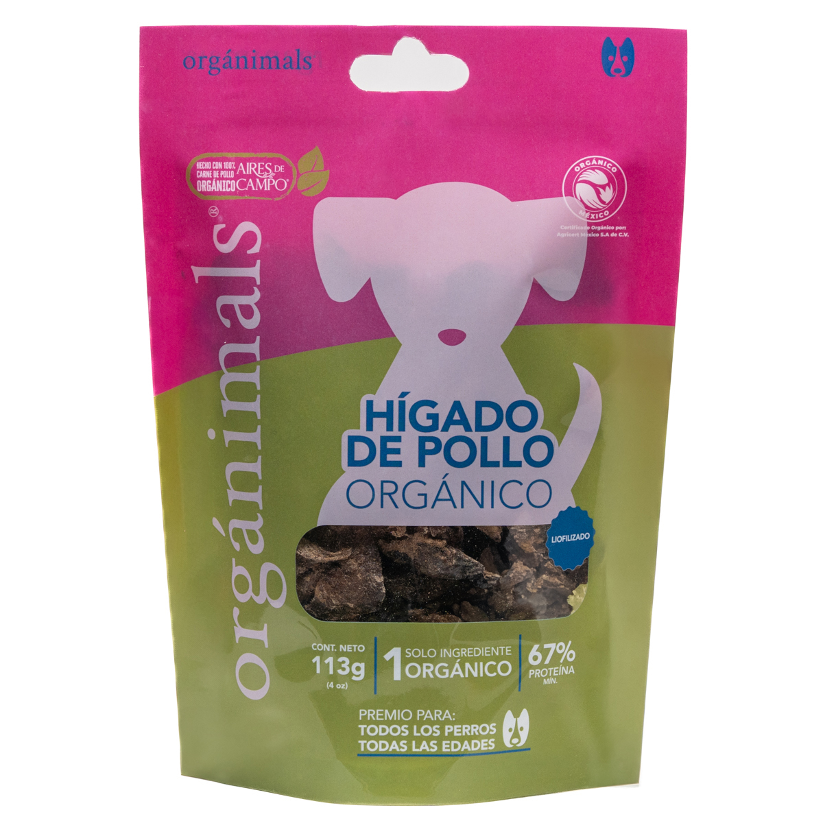 Orgánimals Masticable de Hígado de Pollo Orgánico para Perro Todas las Etapas de Vida, 113 g