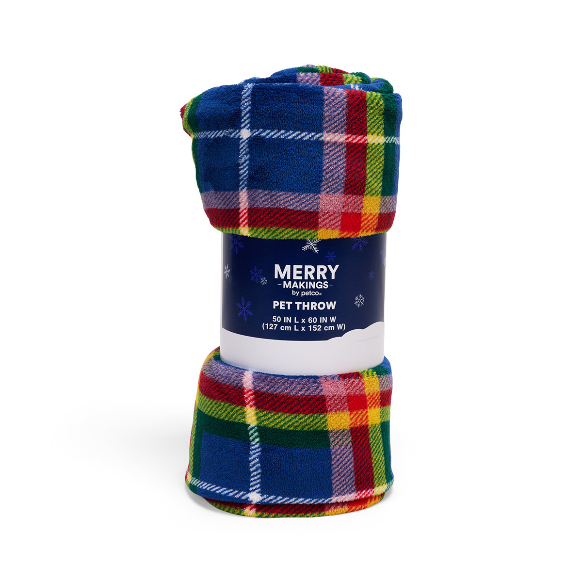 Merry Makings Holiday Cobija Azul de Felpa Patrón Cuadros para Perro, Unitalla