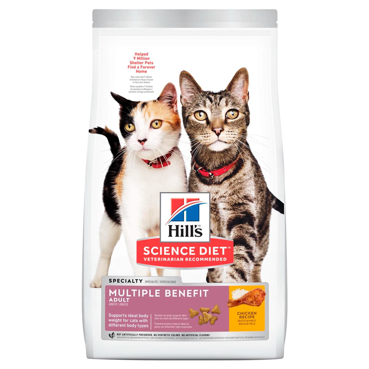 Hill's Science Diet Múltiple Benefit Alimento Seco Hogar Multigato para Gato Adulto  Receta Pollo, 7 kg