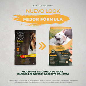 Lideratto Alimento Natural Holístico para Perro Adulto Raza Mediana/Grande Receta Pollo y Salmón, 15 kg