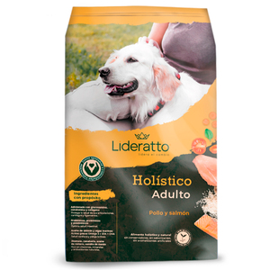 Lideratto Alimento Natural Holístico para Perro Adulto Raza Mediana/Grande Receta Pollo y Salmón, 8 kg