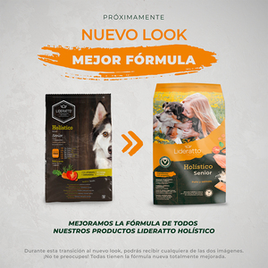 Lideratto Alimento Natural Holístico para Perro Senior Raza Mediana/Grande Receta Pollo y Arroz, 8 kg