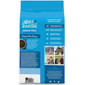 WholeHearted Libre de Granos Alimento Natural para Perro Todas las Edades Receta Salmón y Chícharo, 11 kg