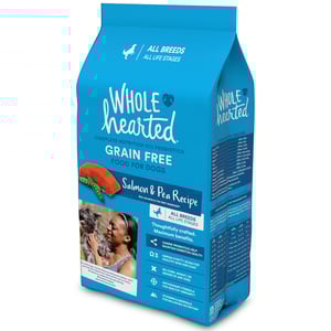 WholeHearted Libre de Granos Alimento Natural para Perro Todas las Edades Receta Salmón y Chícharo, 11 kg