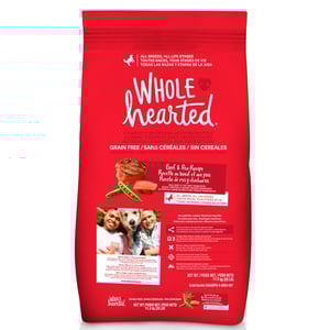 WholeHearted Libre de Granos Alimento Natural para Perro Todas las Edades Receta Res y Chícharo, 11.3 kg WholeHearted Libre de Granos Alimento Natural para Perro Todas las Edades Receta Res y Chícharo, 11.3 kg