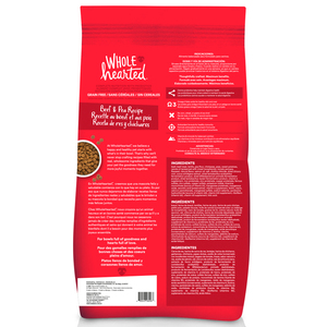 WholeHearted Libre de Granos Alimento Natural para Perro Todas las Edades Receta Res y Chícharo, 6.3 kg