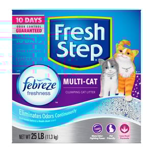Fresh Step Multi-Cat Arena de Arcilla Aglutinante con Esencia para Hogares Multi-Gato, 11.3 kg Fresh Step Multi-Cat Arena de Arcilla Aglutinante con Esencia para Hogares Multi-Gato, 11.3 kg