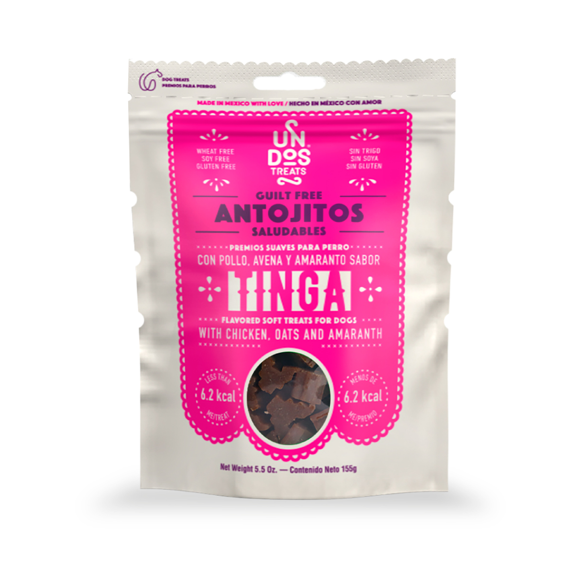 Un Dos Treats Premio Sabor Tinga para Perro, 155 g