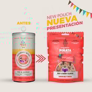 Un Dos Treats Premio Sabor Res y Moras para Perro, 155 g