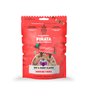 Un Dos Treats Premio Sabor Res y Moras para Perro, 155 g Un Dos Treats Premio Sabor Res y Moras para Perro, 155 g