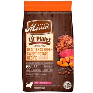Merrick Lil' Plates Alimento Natural para Perro Adulto Raza Pequeña Receta Res y Camote, 5.4 kg