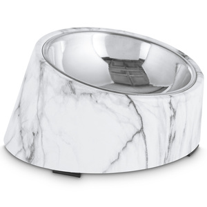 Harmony Bowl Inclinado con Diseño de Mármol para Perro Braquicéfalo, Chico