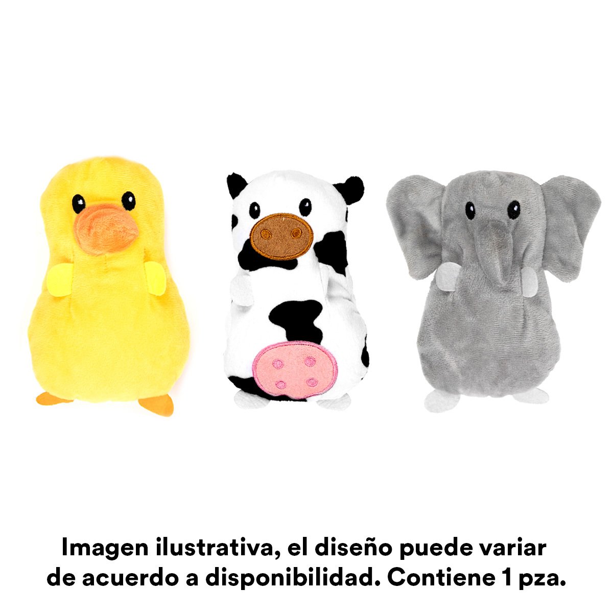 Petco Party Animal Peluche Variado Diseño Vaca/ Pato/ Elefante para Perro, 1 Pieza