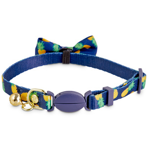 Bond & Co Collar con Broche de Seguridad Diseño Piñas con Moño para Gato Color Azul