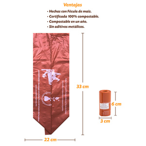 Happy Doggy Bolsas Biodegradables Compostables para Desechos de Mascotas, 120 Piezas