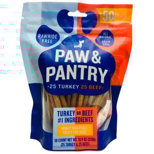 Paw & Pantry Twists Premio Receta Pavo y Res para Perro, 50 Piezas Paw & Pantry Twists Premio Receta Pavo y Res para Perro, 50 Piezas