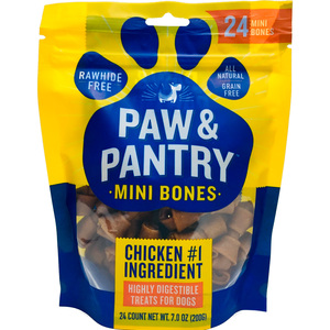 Paw & Pantry Premio Mini Huesitos Receta Pollo para Perro, 24 Piezas