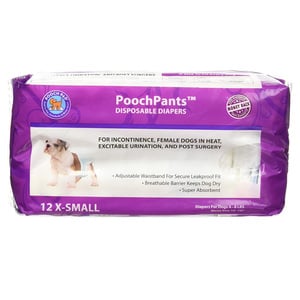 Pooch Pad Products Pañales Absorbentes Desechables para Perro Hembra Paquete 12 Piezas, X-Chico Pooch Pad Products Pañales Absorbentes Desechables para Perro Hembra Paquete 12 Piezas, X-Chico