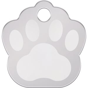 Hillman Group Placa de Identificación Diseño Huellita Cromo para Perro, Grande Hillman Group Placa de Identificación Diseño Huellita Cromo para Perro, Grande