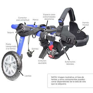 Walkin' Pets Silla de Ruedas con Soporte para Miembros Posteriores para Perro y Gato, Mediano