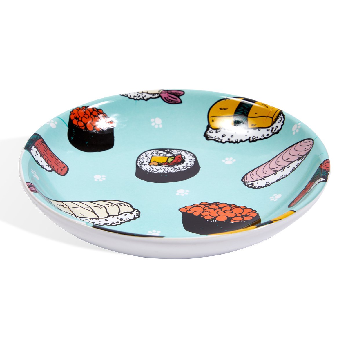 Pet Rageous Tazón de Cerámica Oval Sushi para Gato, 1/4 Taza