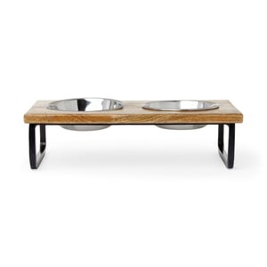 EveryYay Better Together Comedero Elevado Doble de Madera con Tazones de Acero Inoxidable para Gato, Chico EveryYay Better Together Comedero Elevado Doble de Madera con Tazones de Acero Inoxidable para Gato, Chico