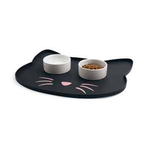 EveryYay Table Manners Mantel de Silicón Figura Silueta para Gato, Negro