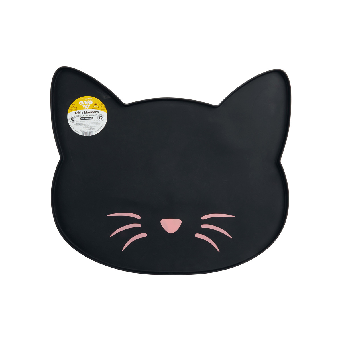EveryYay Table Manners Mantel de Silicón Figura Silueta para Gato, Negro